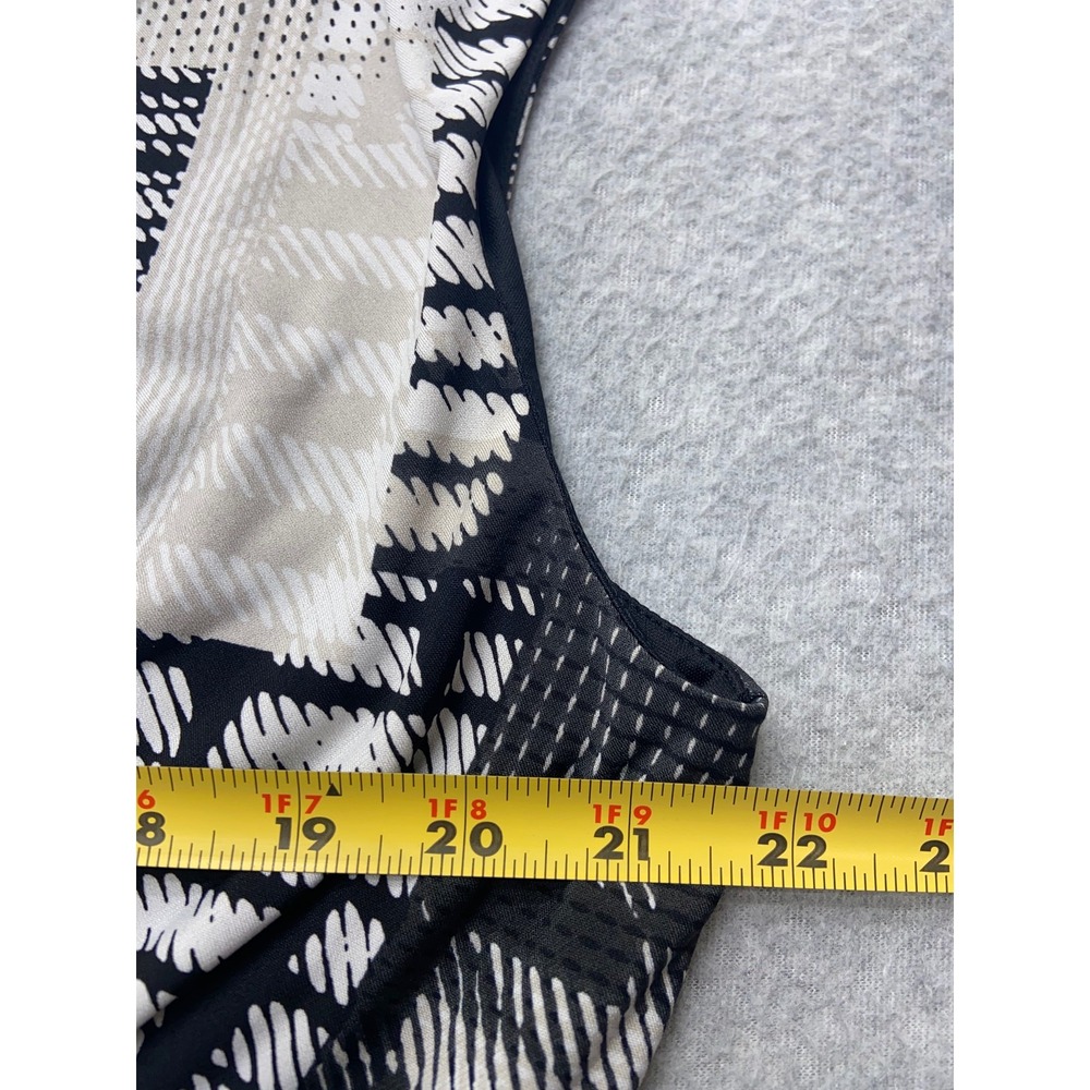 Dressbarn Dress Womens 18 Black White Geometric Print Cowl Neck Sleeveless Lined - Picture 8 of 14